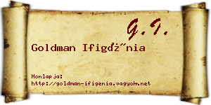 Goldman Ifigénia névjegykártya